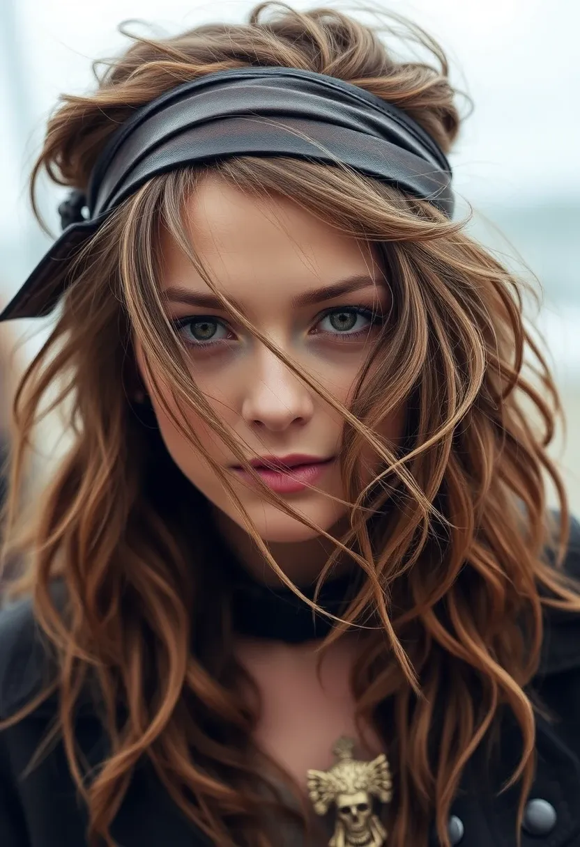 Mid-Length Tangle With Leather Headband