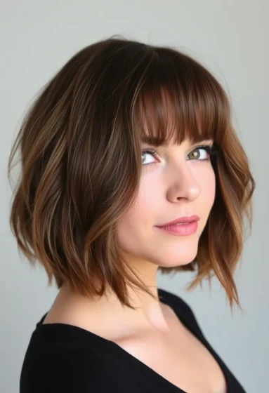 Shaggy Bob with Curtain Bangs