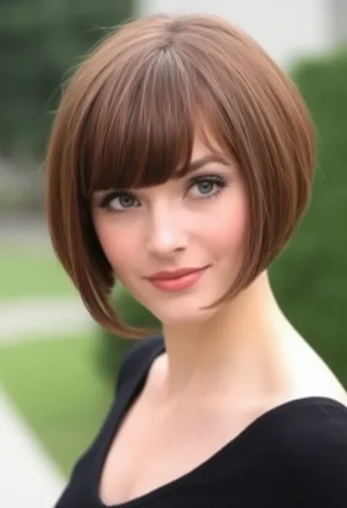 Short Bob With Arched Bangs