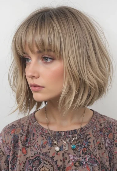 Short Bob With Curtain Bangs