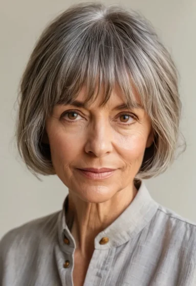 Short Cut with Curtain Bangs