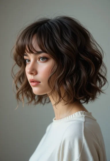 Short Wavy Cut With Wispy Bangs