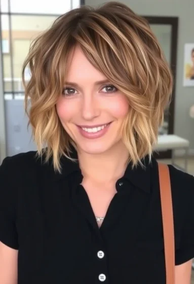 Shoulder-Length Choppy Bob
