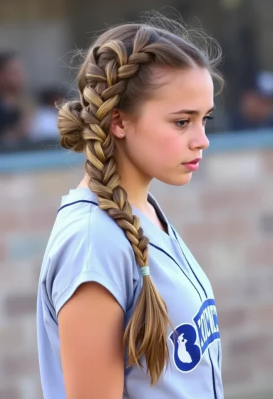 Side Dutch Braid into Bun