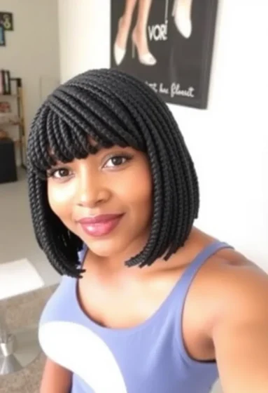 Side-Twist Bob with Natural Bangs