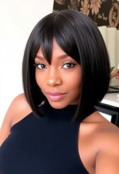 Sleek Bob with V-Cut Bangs