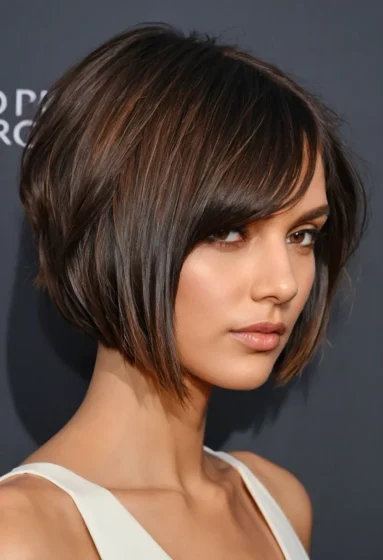 Sleek Choppy Bob With Deep Side Part