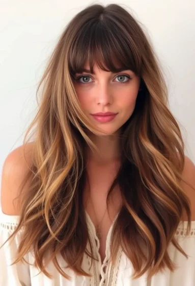 Soft Feathered Layers with Curtain Bangs