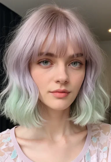 Soft Pastel Wolf Cut
