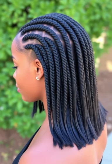 Straight Back Cornrows with Body Wave Sew-In