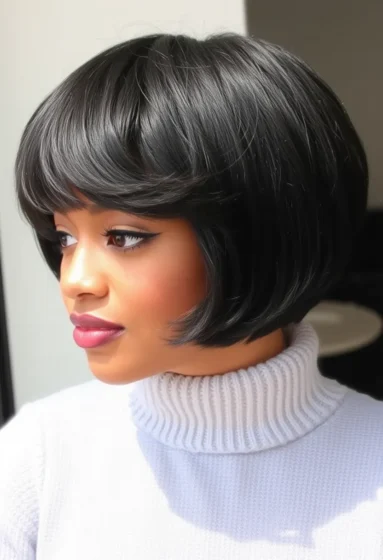 TWA-Inspired Bob with Curved Bangs