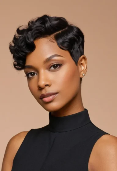 Tapered Pixie with Subtle Waves