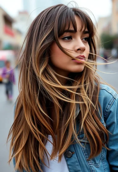 Textured Layers with Piecey Bangs