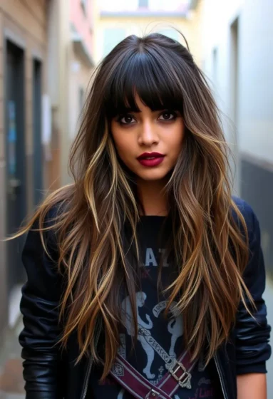 Tousled Layers with Baby Bangs