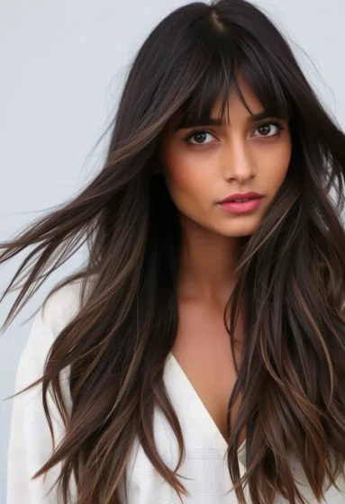 Undone Wolf Cut with Flowy Curtain Bangs