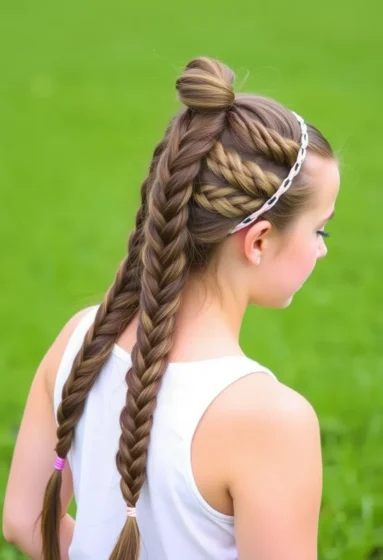 Waterfall Braid with High Pony