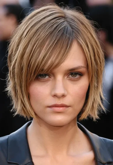 Wet-Look Choppy Bob