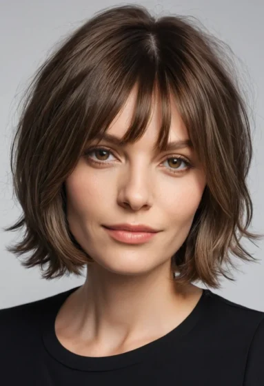 Wispy Shag Bob with Middle Part