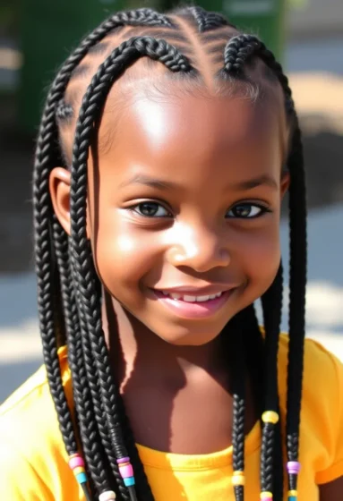 Box Braids with Colorful Beads