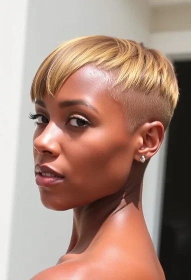 Buzz Cut with Gold Highlights
