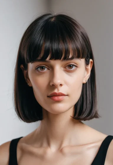 Chin-Length Bob with Baby Bangs