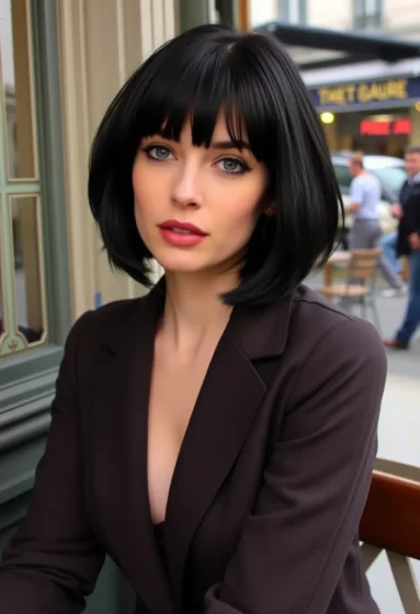 Classic French Bob with Short Bangs