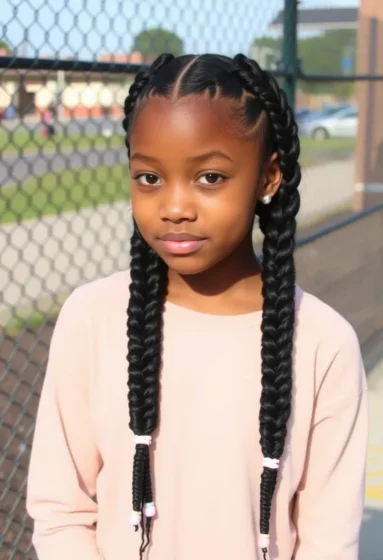 Classic French Braids with Beads