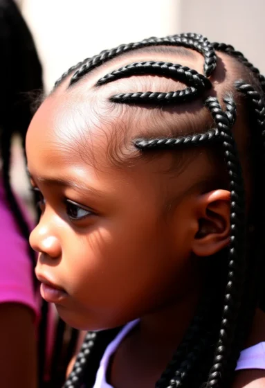 Cornrows with Braided Bangs
