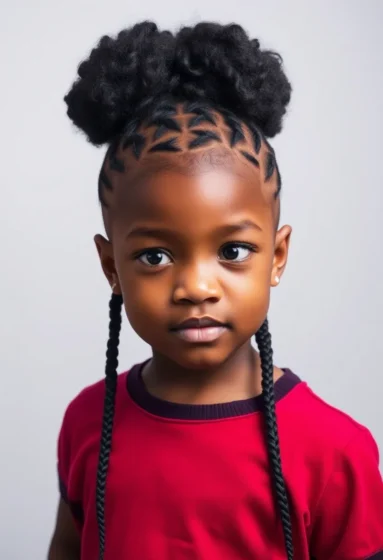 Crisscross Braids with a High Puff