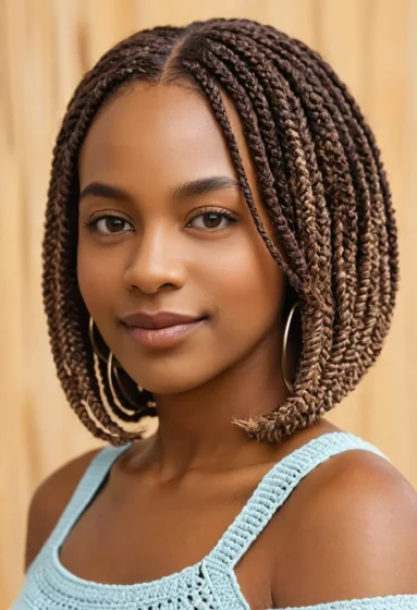 Crochet Box Braid Bob with Beads