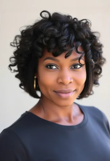 Curly Bob with Side Part