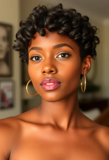 Curly Crop with Tapered Neck