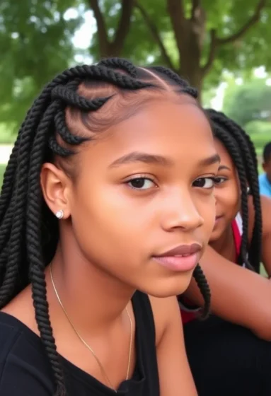 Curly Ends with Cornrows at the Front