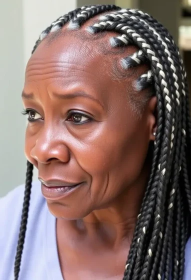 Defined Feed-In Braids with Gray Accents