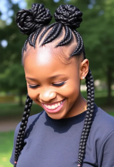 Double Dutch Braids with a Bun