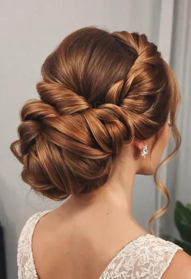 Elegant Bun with Fishtail Braid Wrap