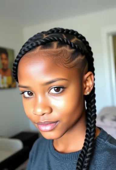 Ghana Weaving with a Side Part
