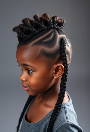 Mohawk Braids with Twisted Sides