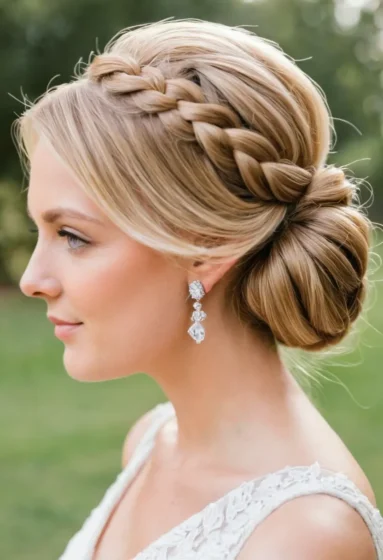 Side-Swept Knot with Braided Accent