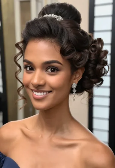 Textured Bun with Curls and Volume Warm
