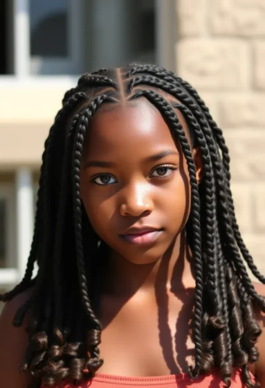 Tribal Cornrows with Curly Ends