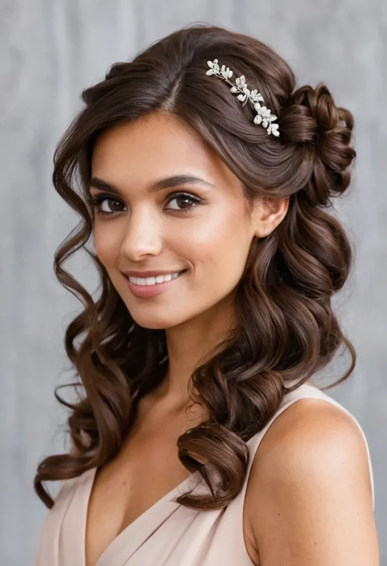 Undone Bun with Wavy Front Strands