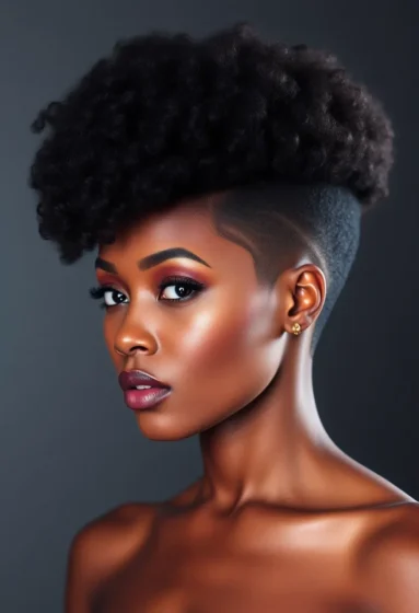 Voluminous Afro with Shaved Sides
