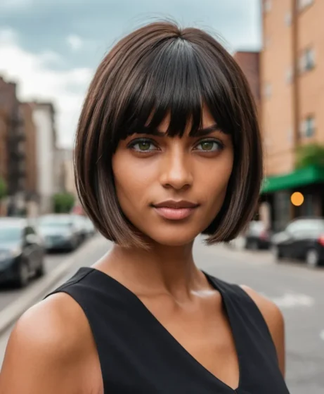 Asymmetrical Bob with Angled Bangs