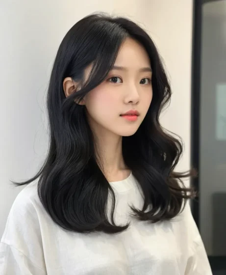 Natural Black Korean Hair Look