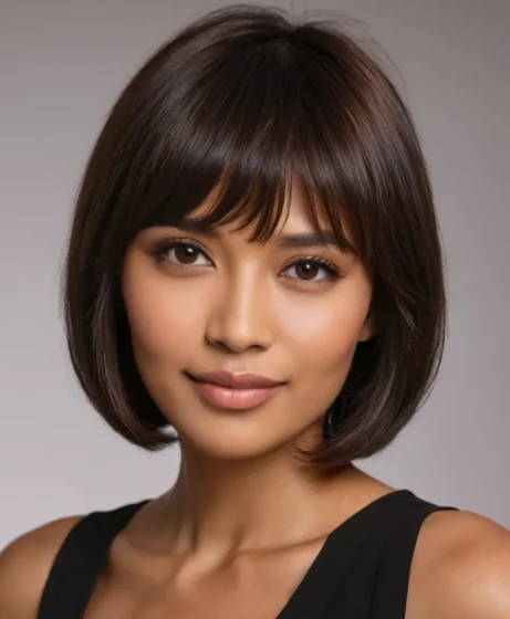 Short Layered Cut with Arched Bangs