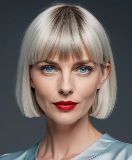 Sleek Short Cut with Straight Bangs