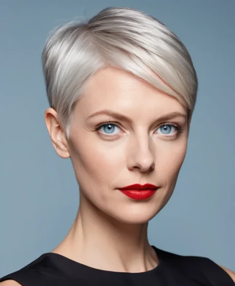 Sleek Side-Part Pixie