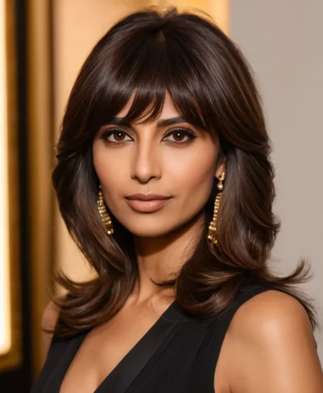 Voluminous Layers with Side Bangs