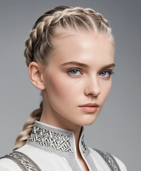 Braided Bangs with Undercut Fade